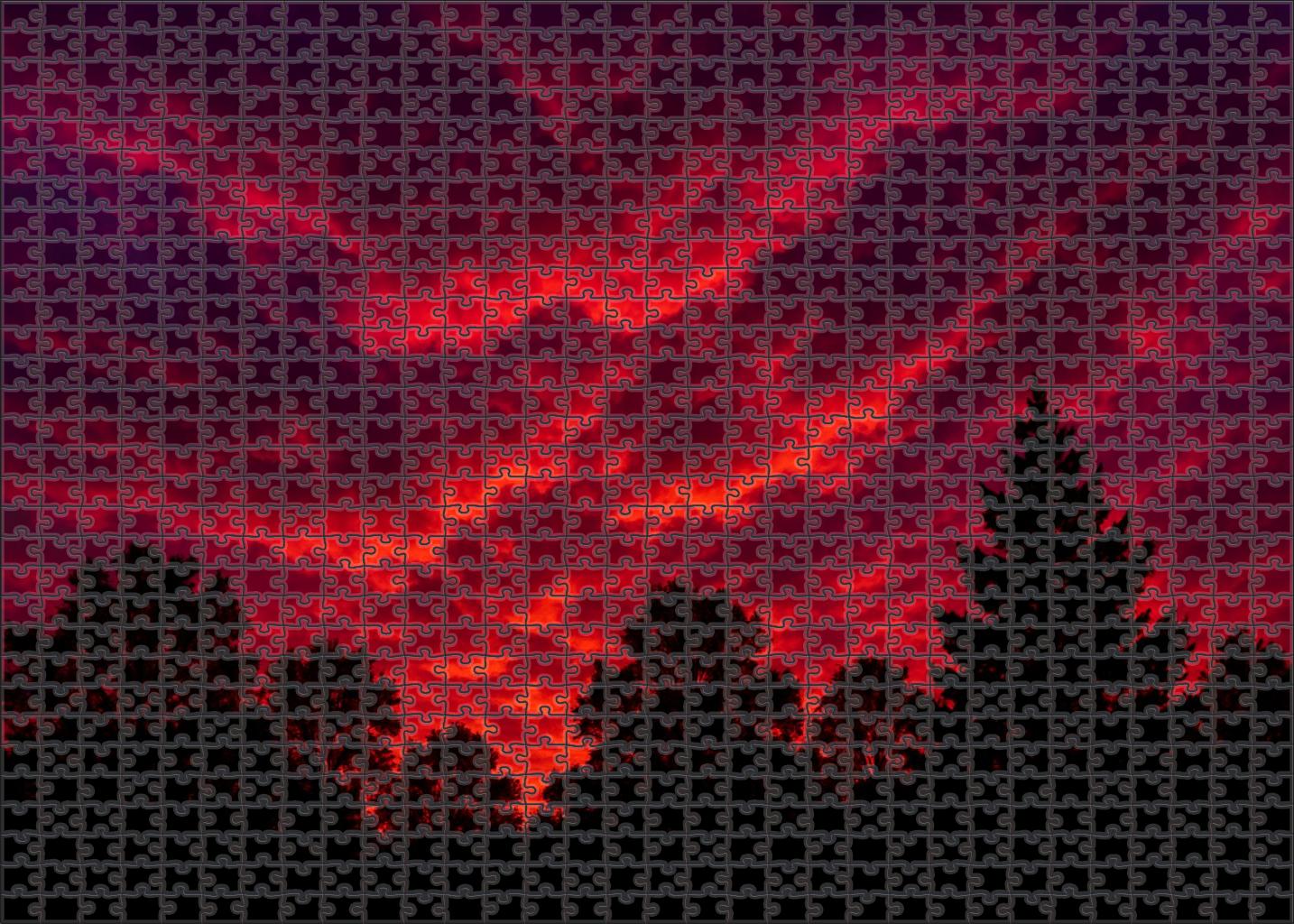 Crimson Ember Twilight Puzzle For Adults