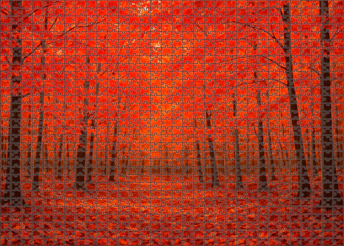 Crimson Autumn Reach Large Format Puzzle