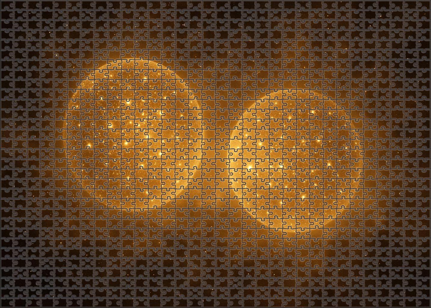 Golden Dawn Of A Binary Star Cluster Unique Puzzle Design
