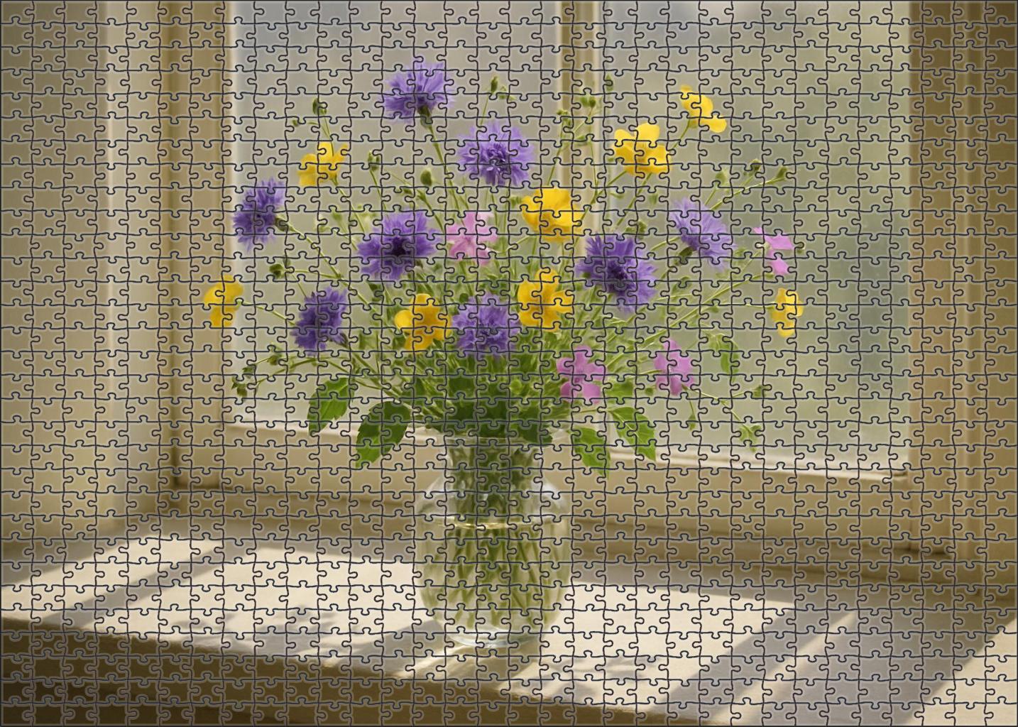 Springtime Meadow Vase Puzzle Collection