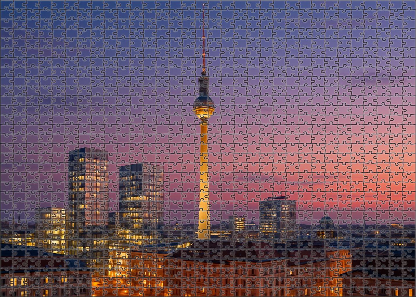 Berlin Skyline Post-reunification Growth With The Berlin Tv Tower Mini Puzzle