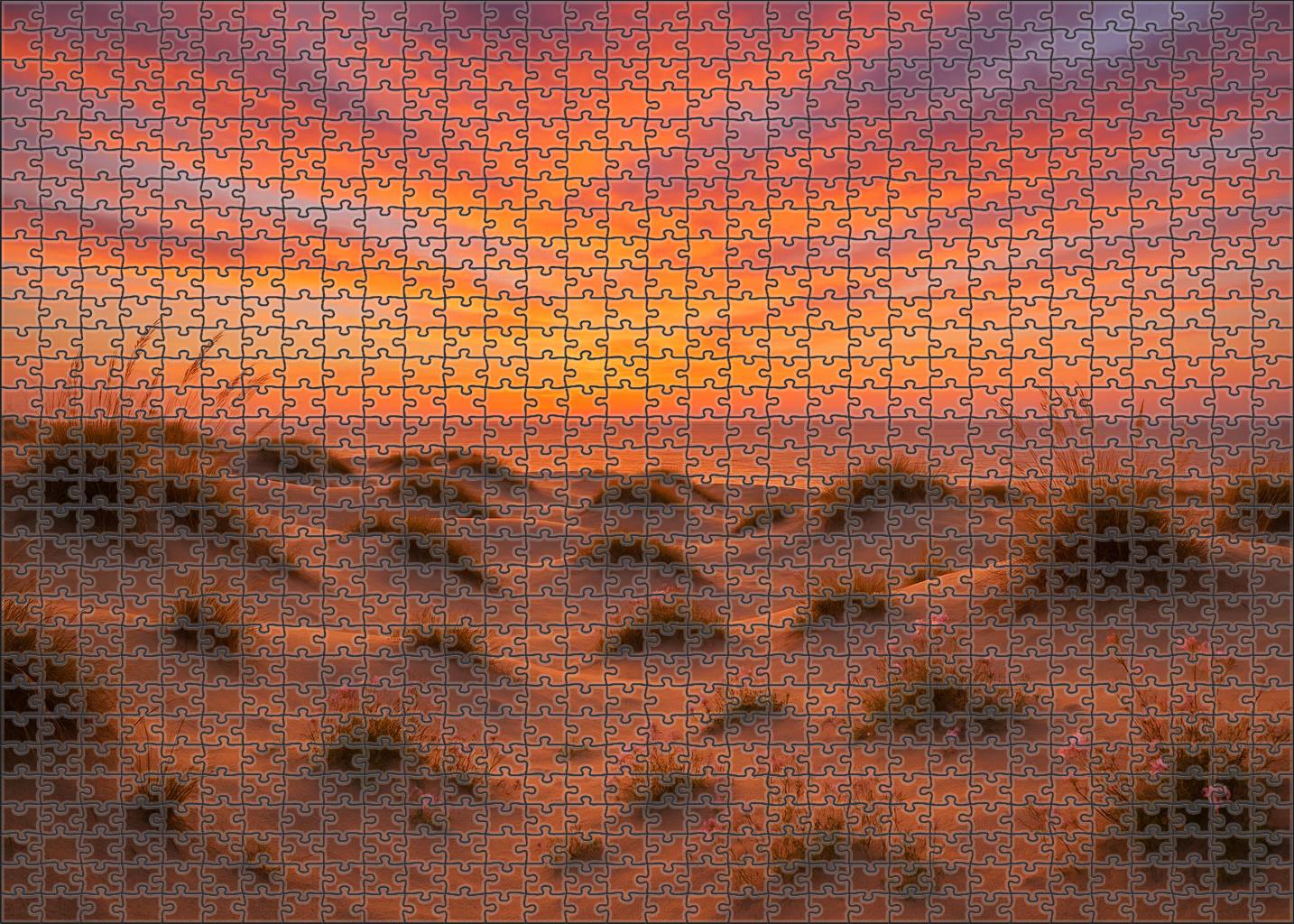 Amber Dunes Beach Rolling Sand Hills And Soft Sunset Glow Easy Puzzles