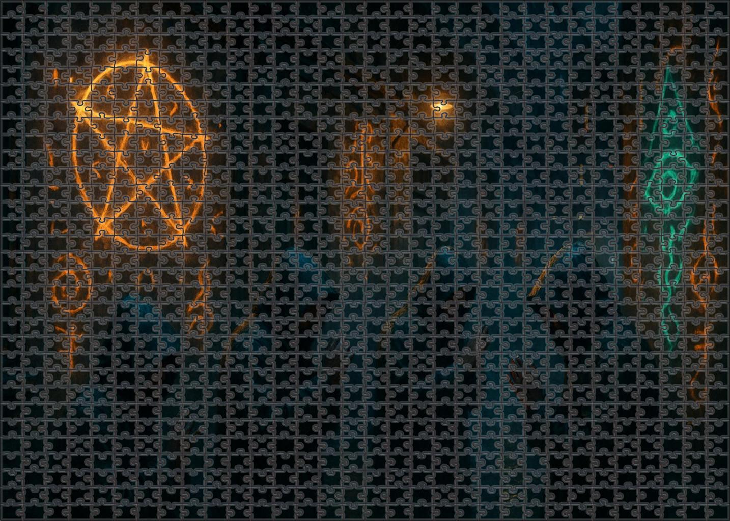 Mystical Urban Fantasy Realm Unique Puzzle Design