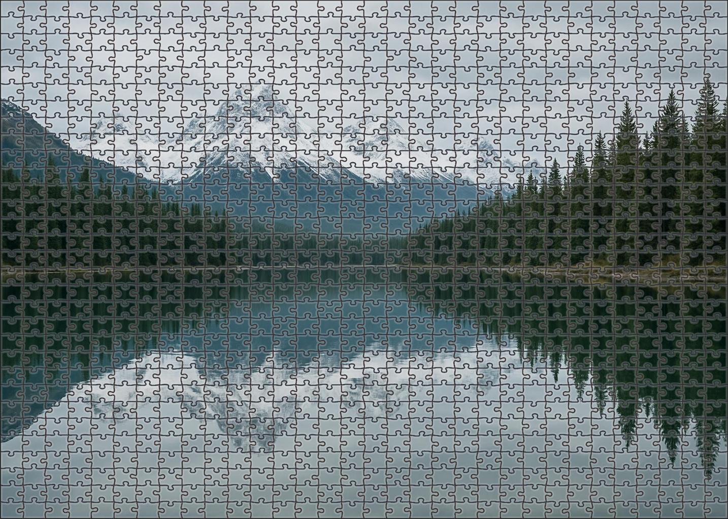 Quiet Alpine Lake Reflection 200 Piece Puzzle