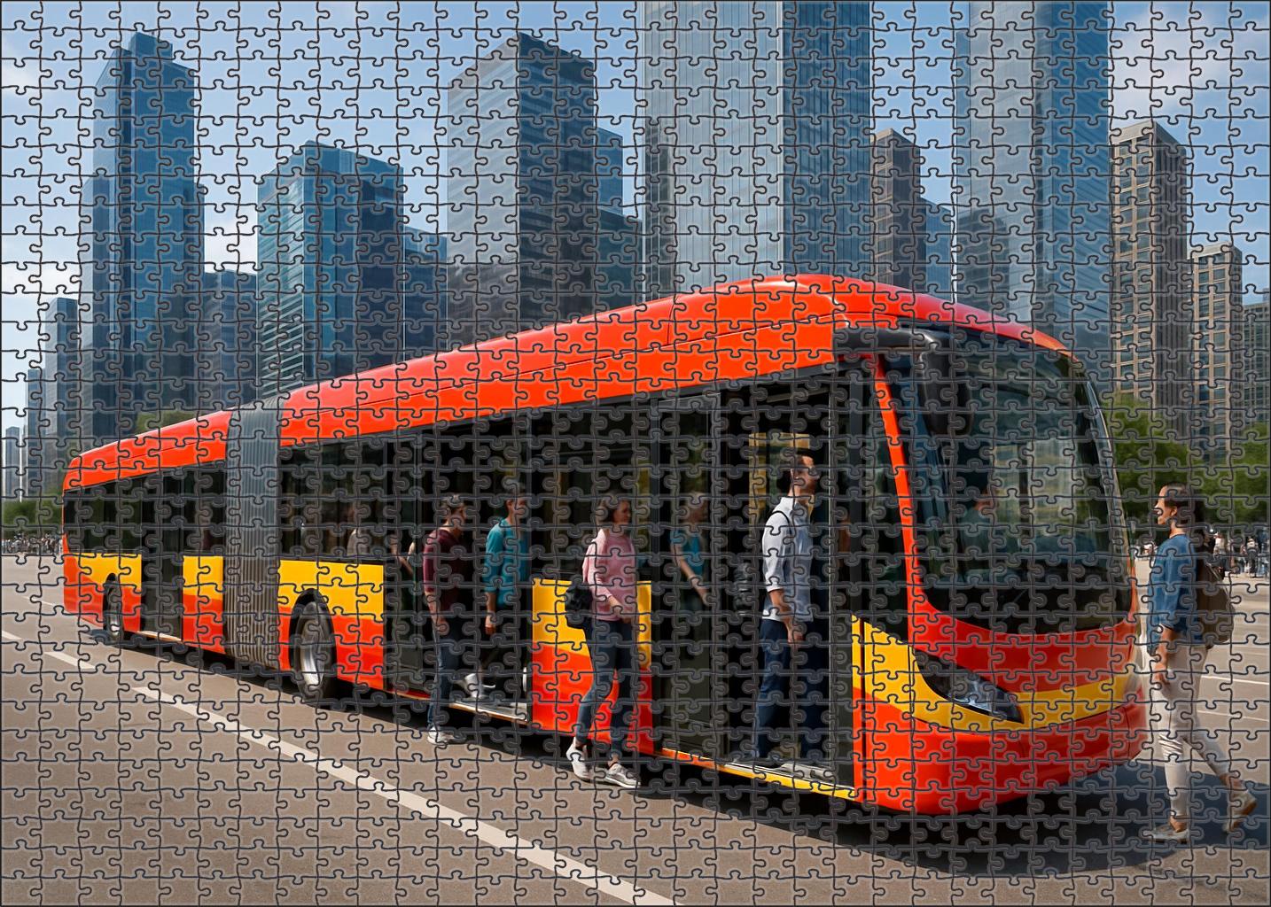 Articulated Electric Bus Challenging Puzzles
