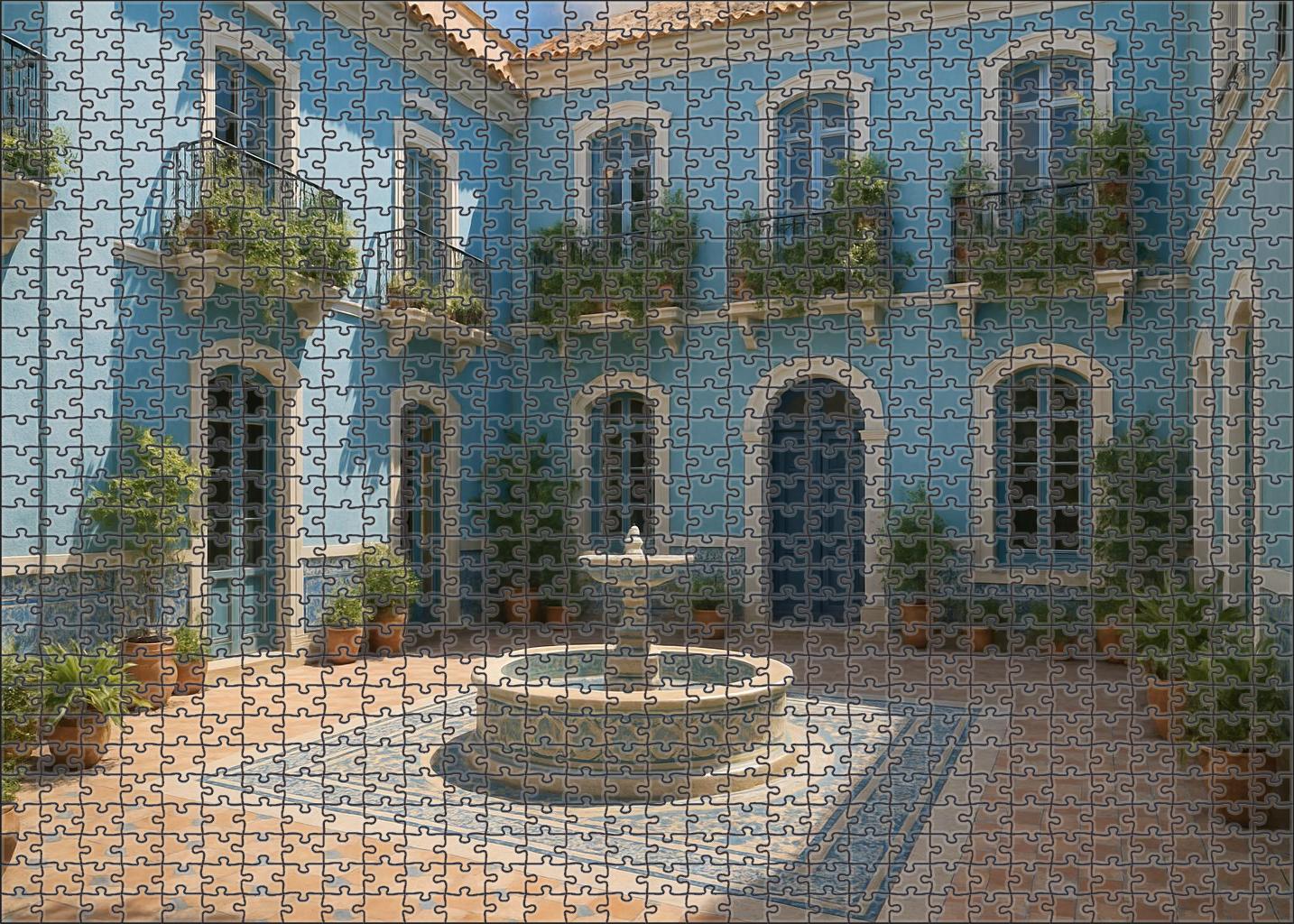 Azure Mosaic Court Mini Puzzle