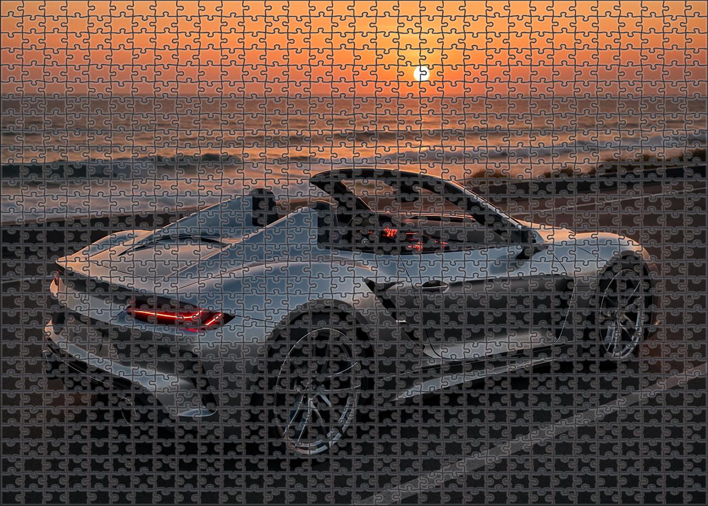 Cobalt Thunderbolt Twin-turbocharged Muscle Roadster Custom Jigsaw Puzzle