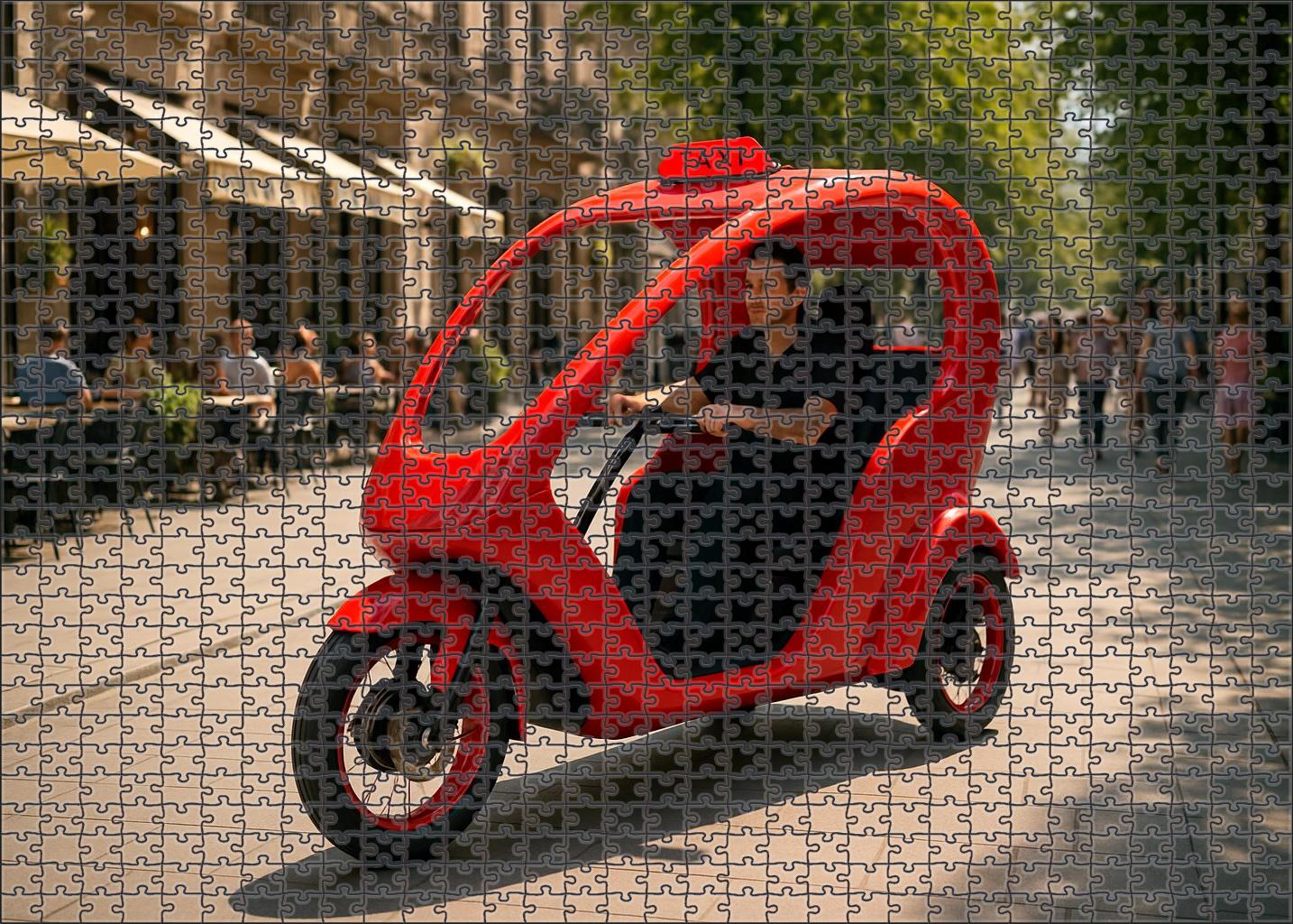 Autonomous Bicycle Taxi Premium Puzzle Pieces