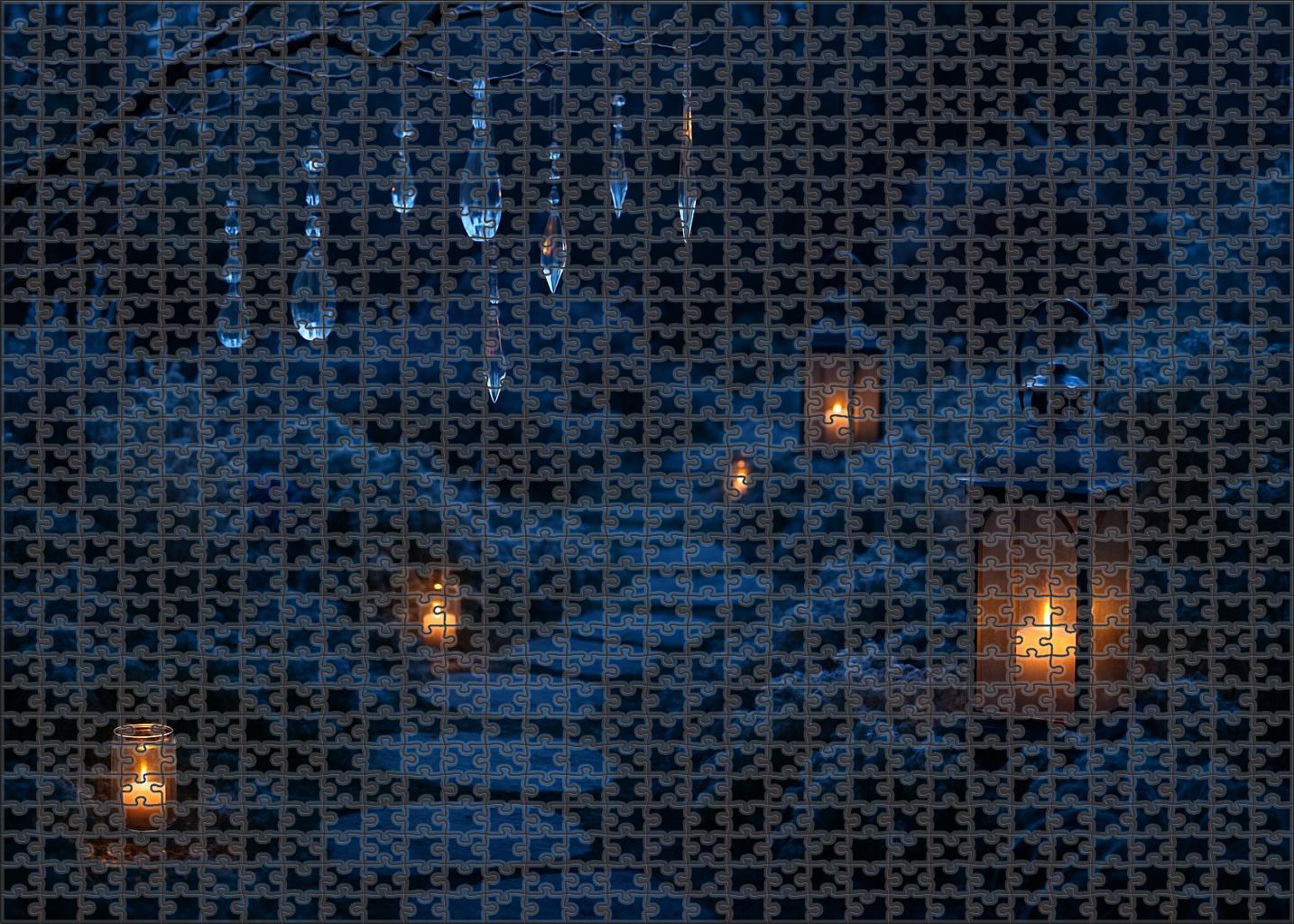 Twilight Frost Garden Crystal Ornaments And Soft Candlelight Puzzle Fun