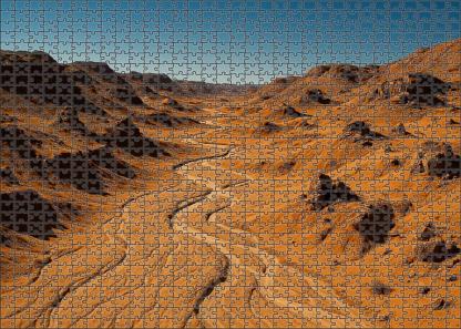 Amber Valley Winding Washes Through Rugged Dune Fields Large Format Puzzle