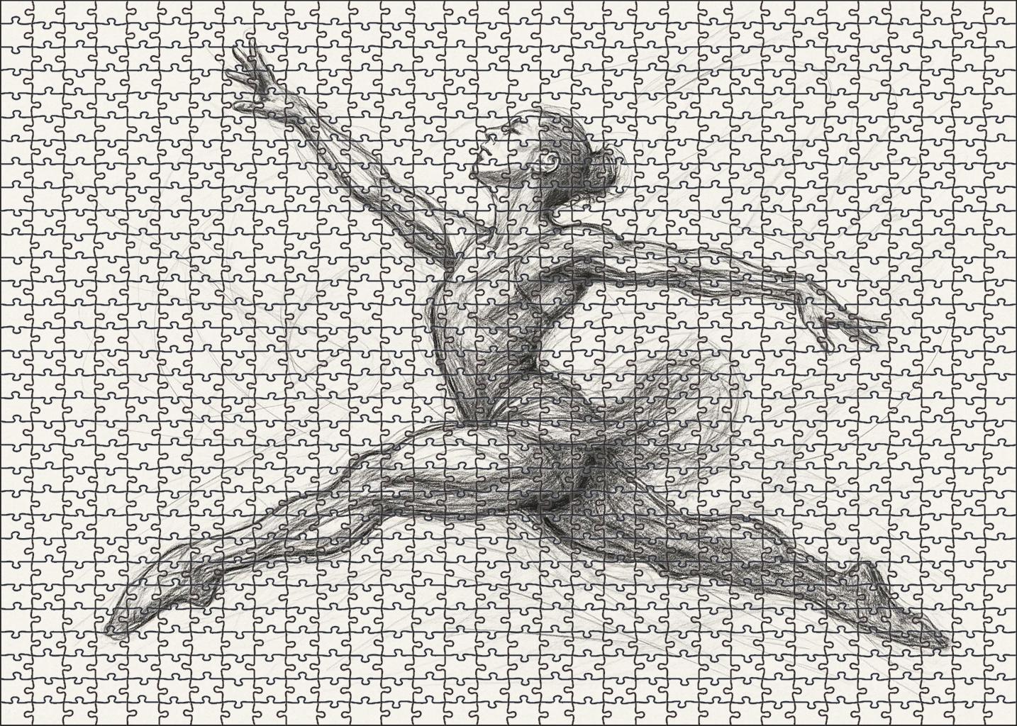 Dynamic Figure Gesture Expressive Pencil Sketch With Bold Lines Puzzle Challenge