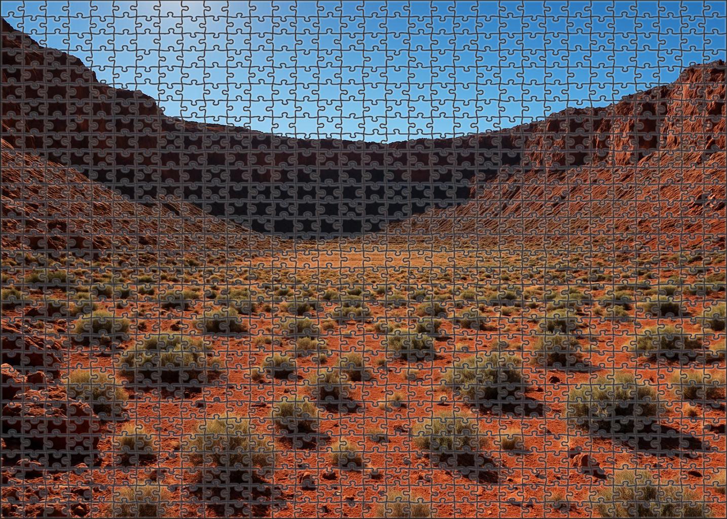 Sunlit Volcanic Crater Custom Jigsaw Puzzle