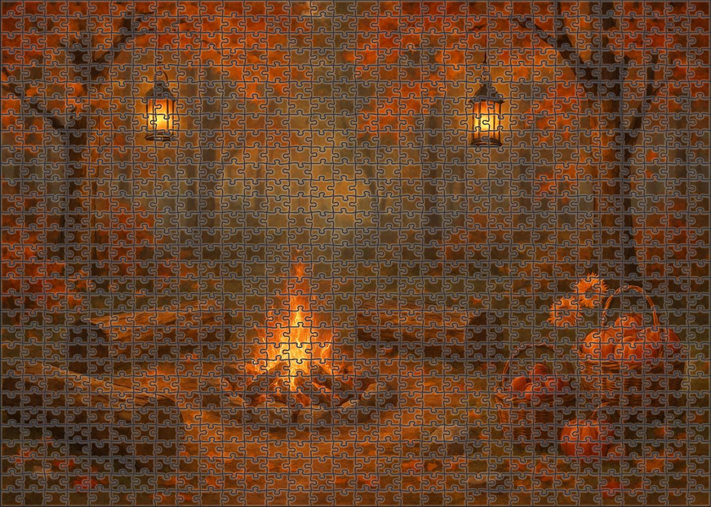 Autumn Woodland Story Circle Puzzle For Adults