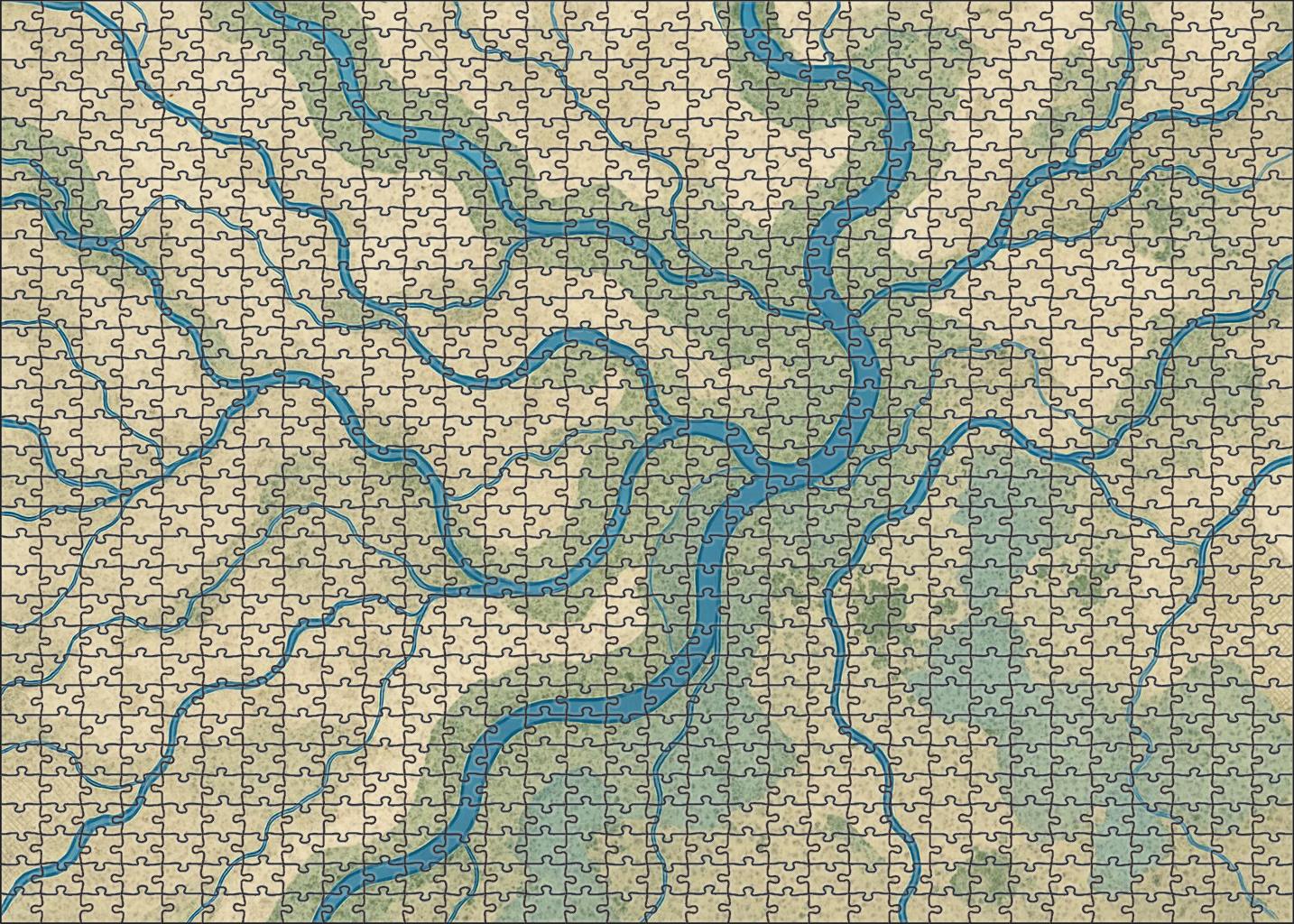 Dynamic River Network Flow Map Challenging Puzzles