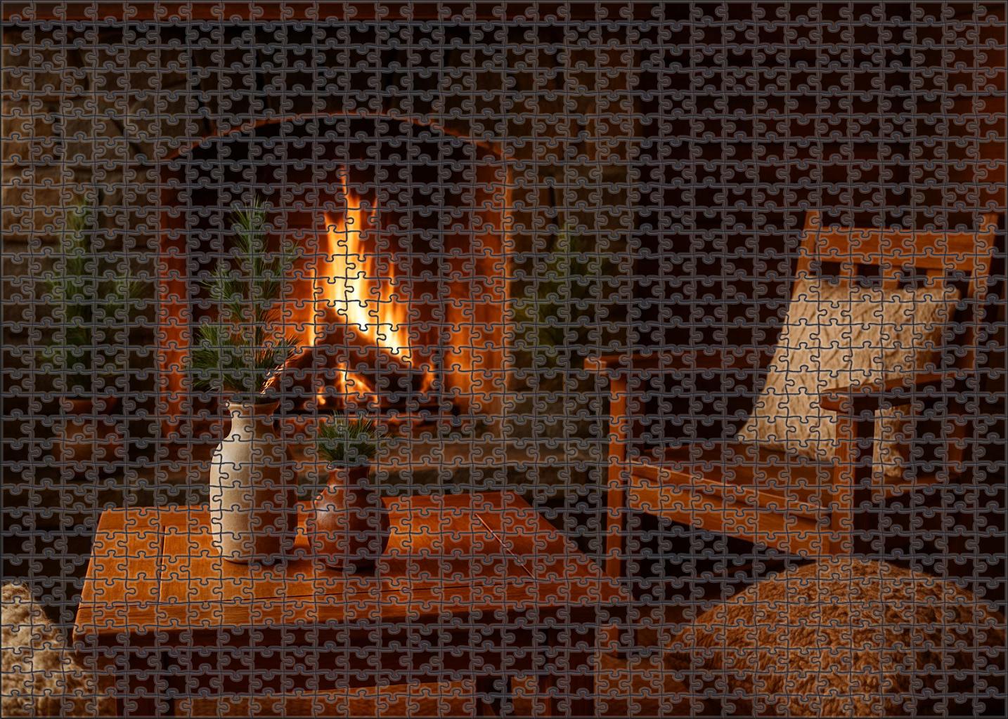 Golden Winter Hearth 200 Piece Puzzle