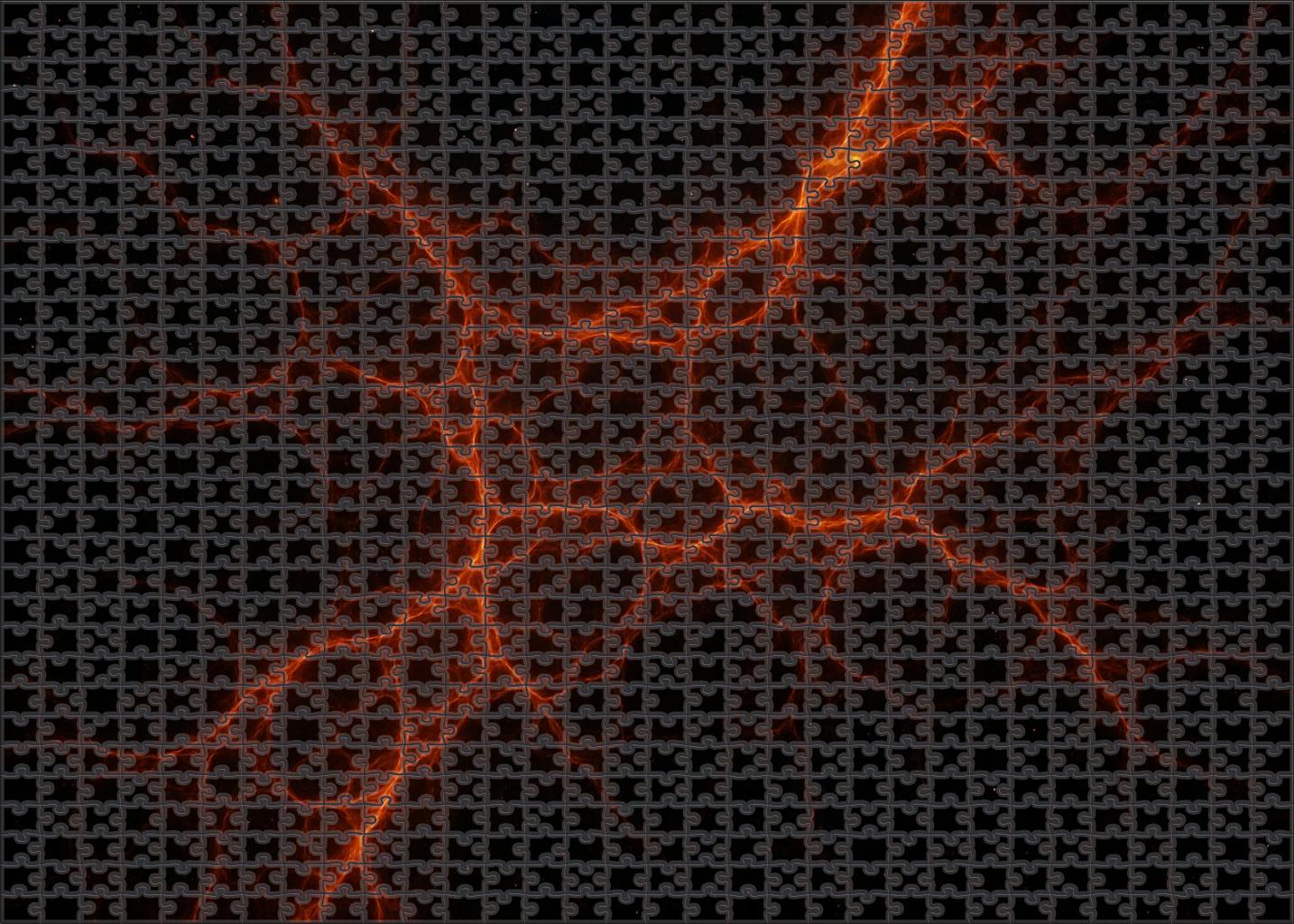 Radiant Ionized Gas Filaments Unique Puzzle Design