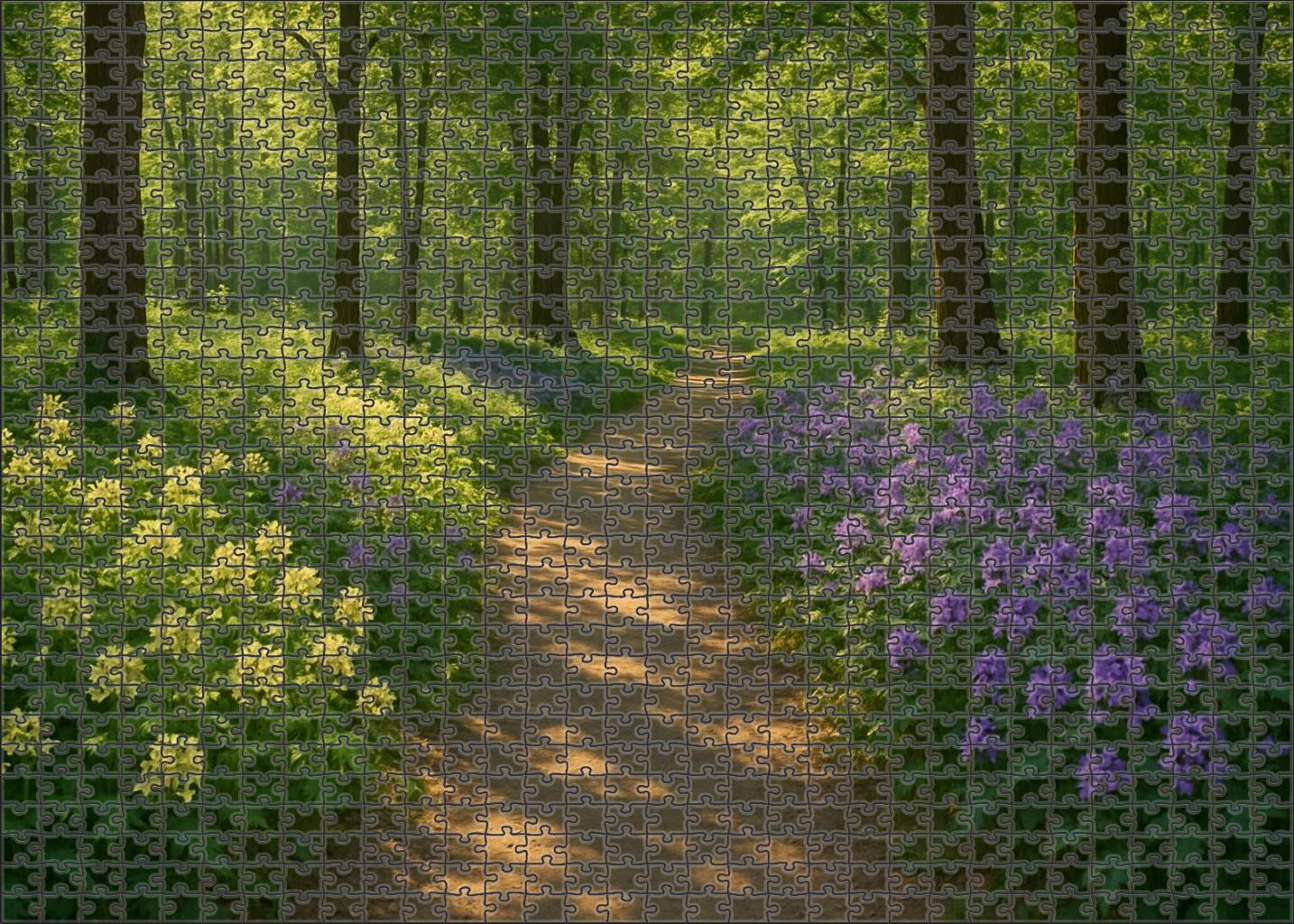Sun-dappled Woodland Pathway Puzzle Collection