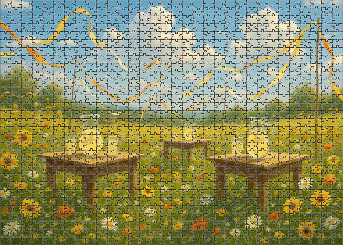 Lush Summer Meadow Fest Unique Puzzle Design