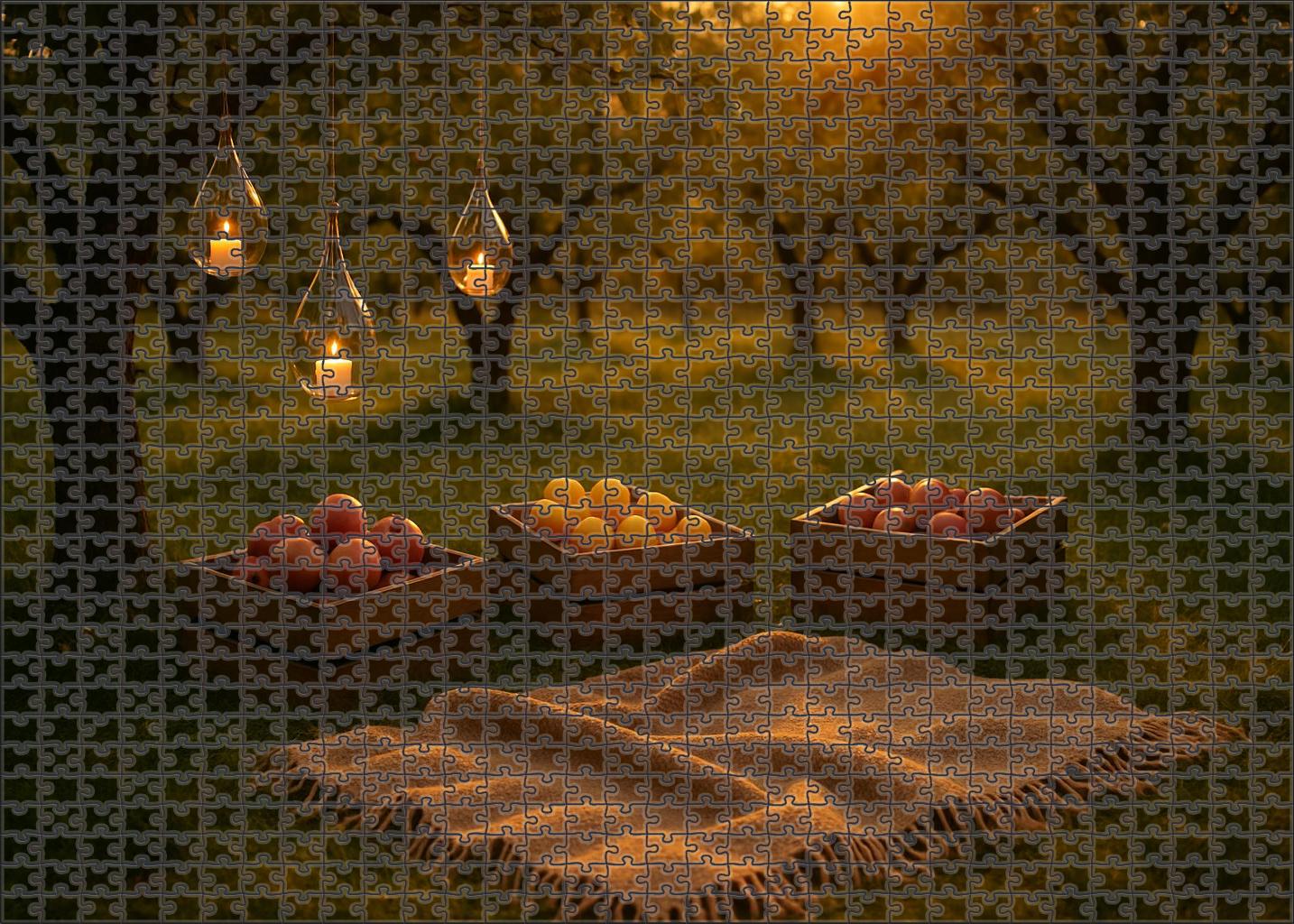 Golden Evening Orchard Custom Jigsaw Puzzle