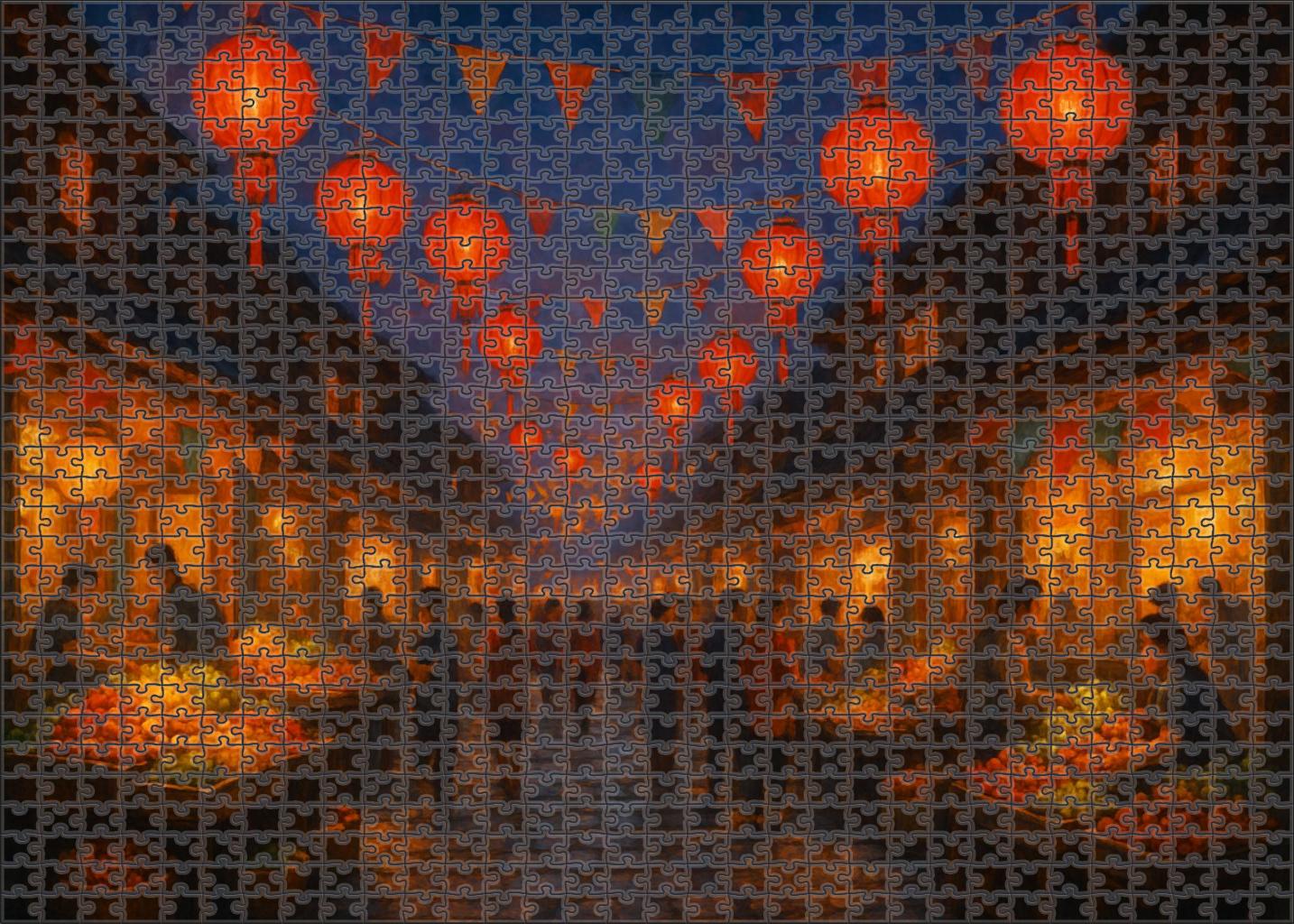 Crimson Lantern Festival Family Puzzles