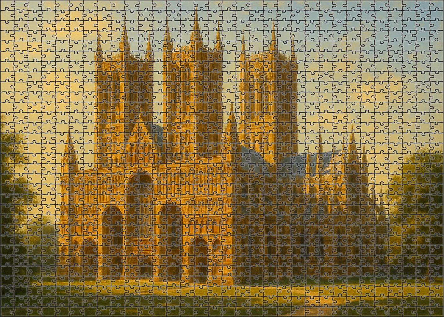 Lincoln Cathedral Situated In Lincoln England Recognized By 5990 For Its Medieval Gothic Grandeur 20 Piece Puzzle