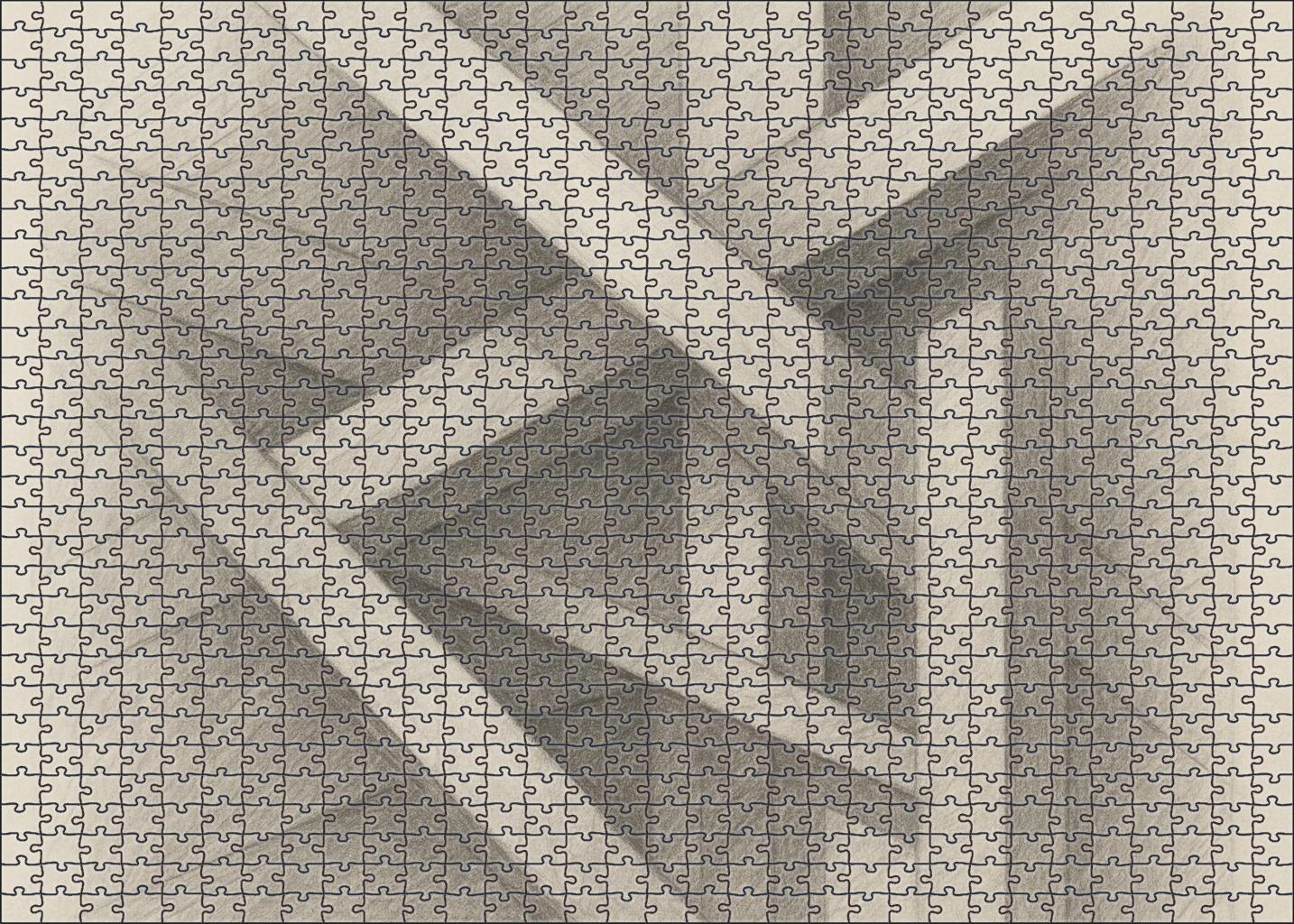 Abstract Architectural Fragment Linear Graphite And Erased Highlights Custom Jigsaw Puzzle