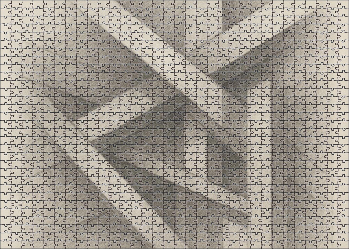 Abstract Architectural Fragment Linear Graphite And Erased Highlights Custom Jigsaw Puzzle