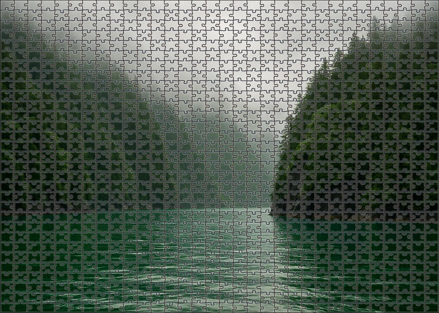 Emerald Fjord Harbor Unique Puzzle Design