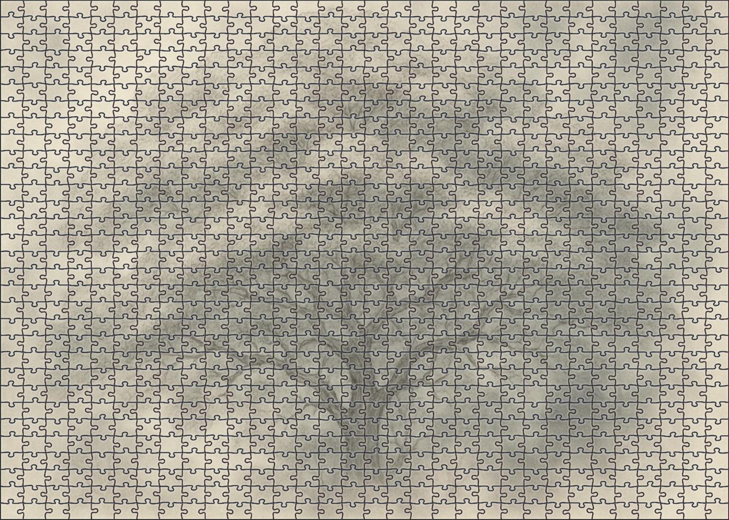 Mystical Forest Canopy Delicate Pen And Wash Technique Custom Jigsaw Puzzle