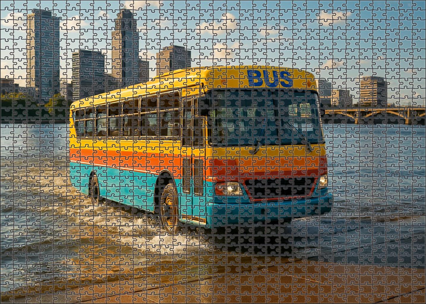 Amphibious Electric Bus 300 Piece Puzzle