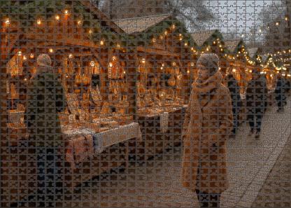 Winter Hearthside Market Warm Lights And Handcrafted Woods 20 Piece Puzzle