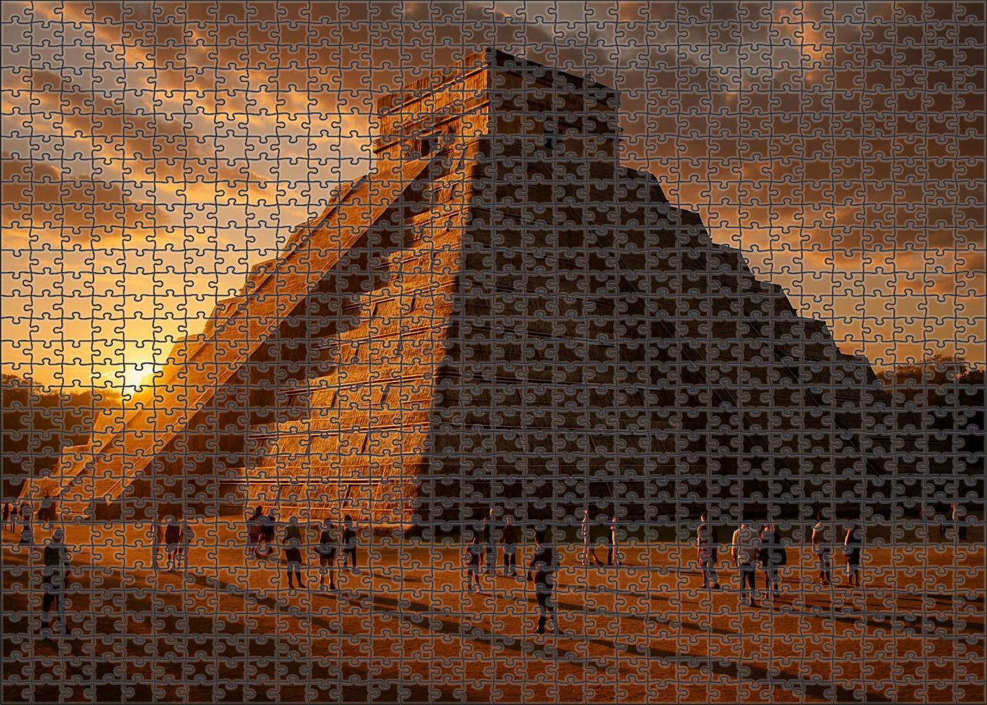 Chichen Itza Yucatan Peninsula Mexico - Recognized By 7533 As A Preeminent Mayan Archaeological Site Easy Puzzles