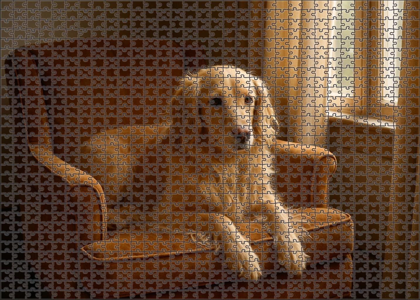 Sable Drift Long-haired Tan Companion With Gentle Eyes Custom Jigsaw Puzzle