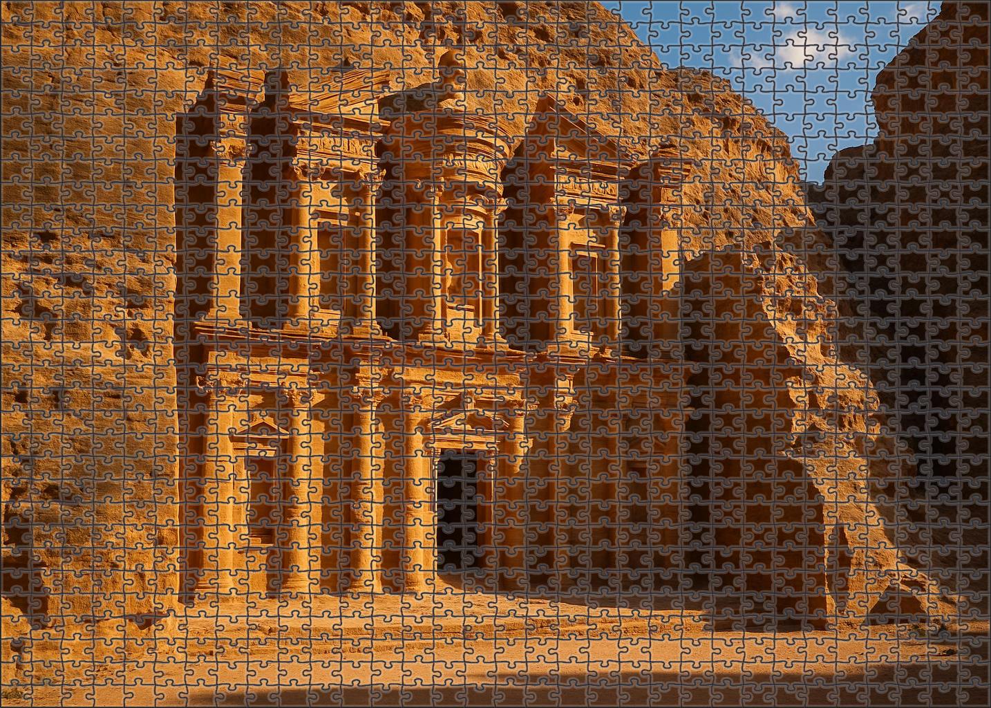 Petra Treasury Petra Jordan Identified By 7245 As An Ancient Rock-cut Masterpiece Custom Jigsaw Puzzle
