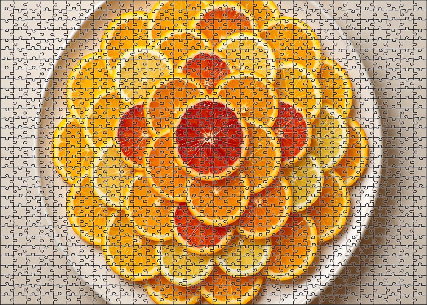 Citrus Mosaic Artistic Slices Of Orange Lemon And Blood Orange Mini Puzzle