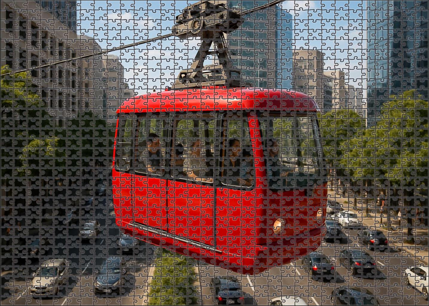 Pneumatic-powered Urban Cable Car 20 Piece Puzzle
