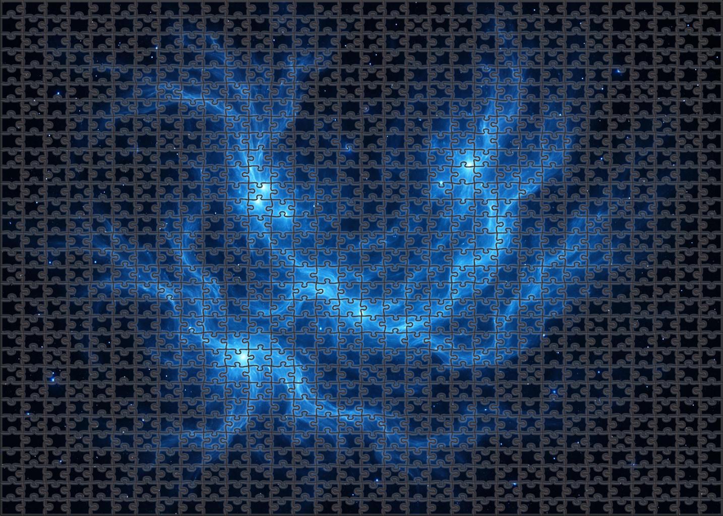 Electric Blue Nebula Veil 100 Piece Puzzle
