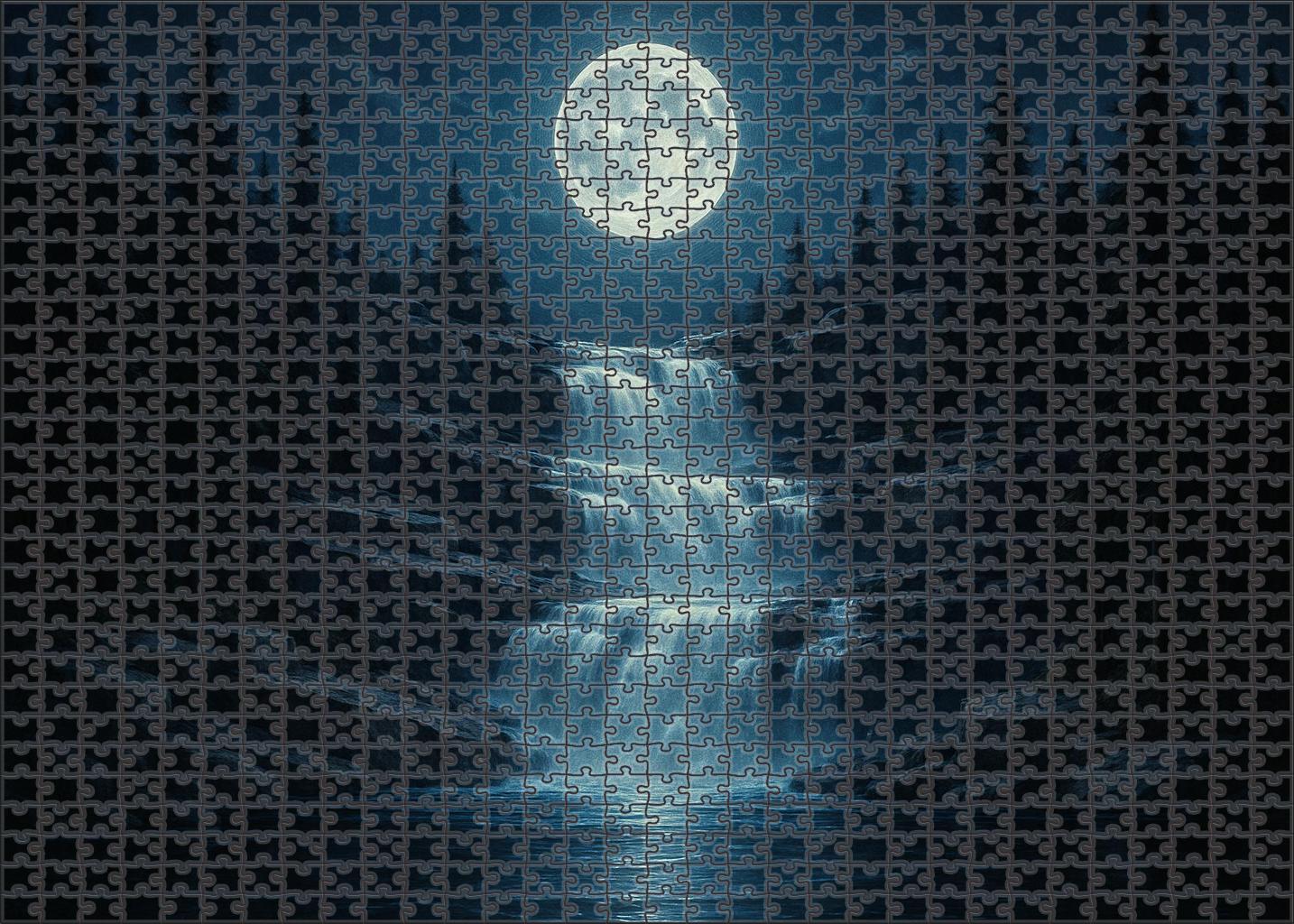 Moonlit Cascade Hollow Puzzle For Kids