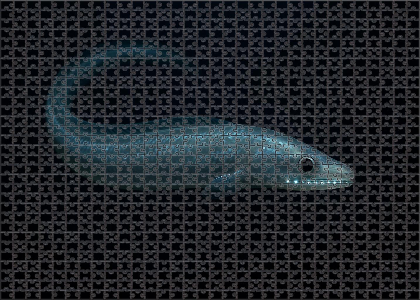 Pearl-scaled Abyssal Eel Deep Ocean Predator With Translucent Body Puzzle Fun