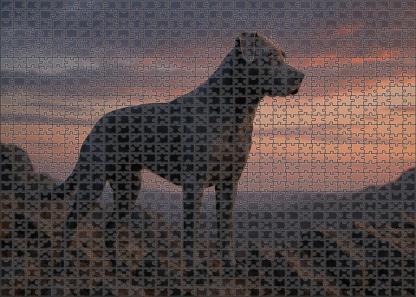 Graphite Streak Medium-built Slate Gray Working Dog With Keen Focus Custom Jigsaw Puzzle