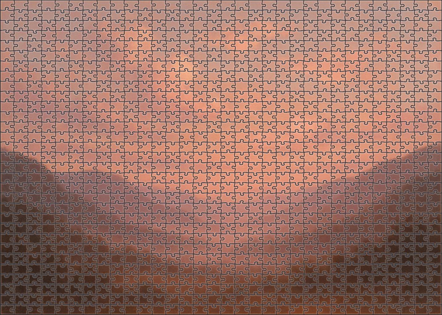 Soft Peach Mist Over Quiet Valley Mini Puzzle