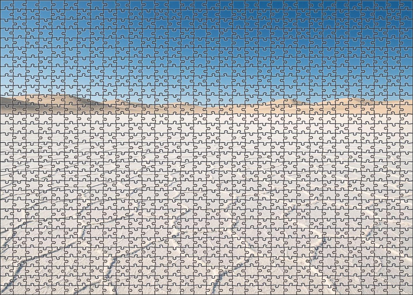 Silver Mirage Flats Glittering Salt Pan Under Midday Sun Premium Puzzle Pieces