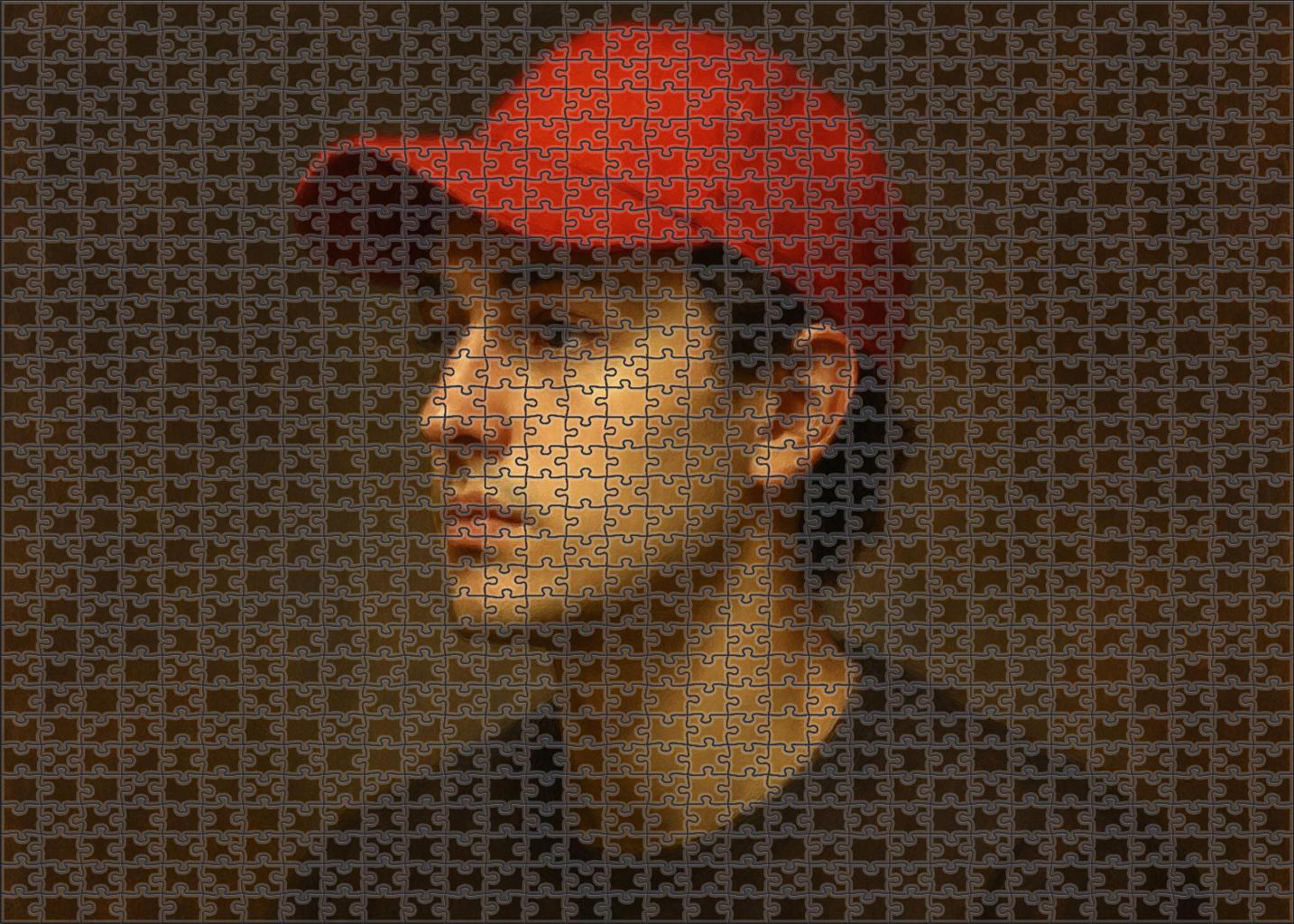 Portrait Of A Young Man With A Red Cap Mini Puzzle