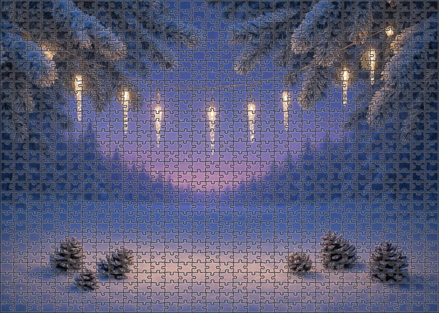 Twilight Snowfall Gathering Puzzle Fun