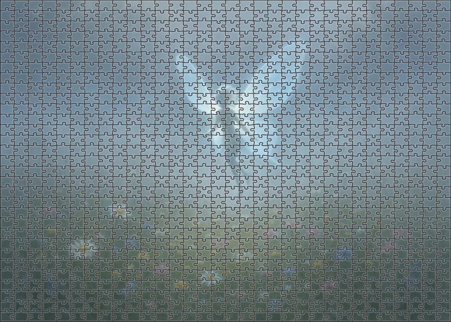 Veilwisp Sylph Delicate Air Spirit With Glowing Mist Wings Large Format Puzzle