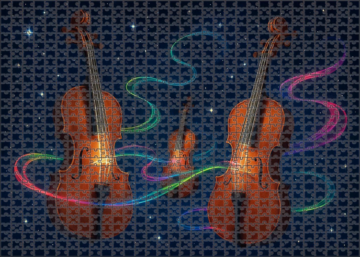 Celestial Violin Sonata Stars Played Upon Floating Strings Puzzle Fun