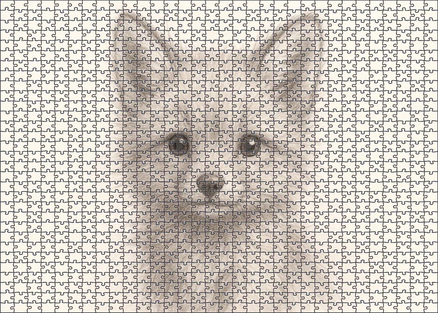 Whimsical Animal Portrait Soft Pencil With Subtle Textural Highlights Custom Jigsaw Puzzle