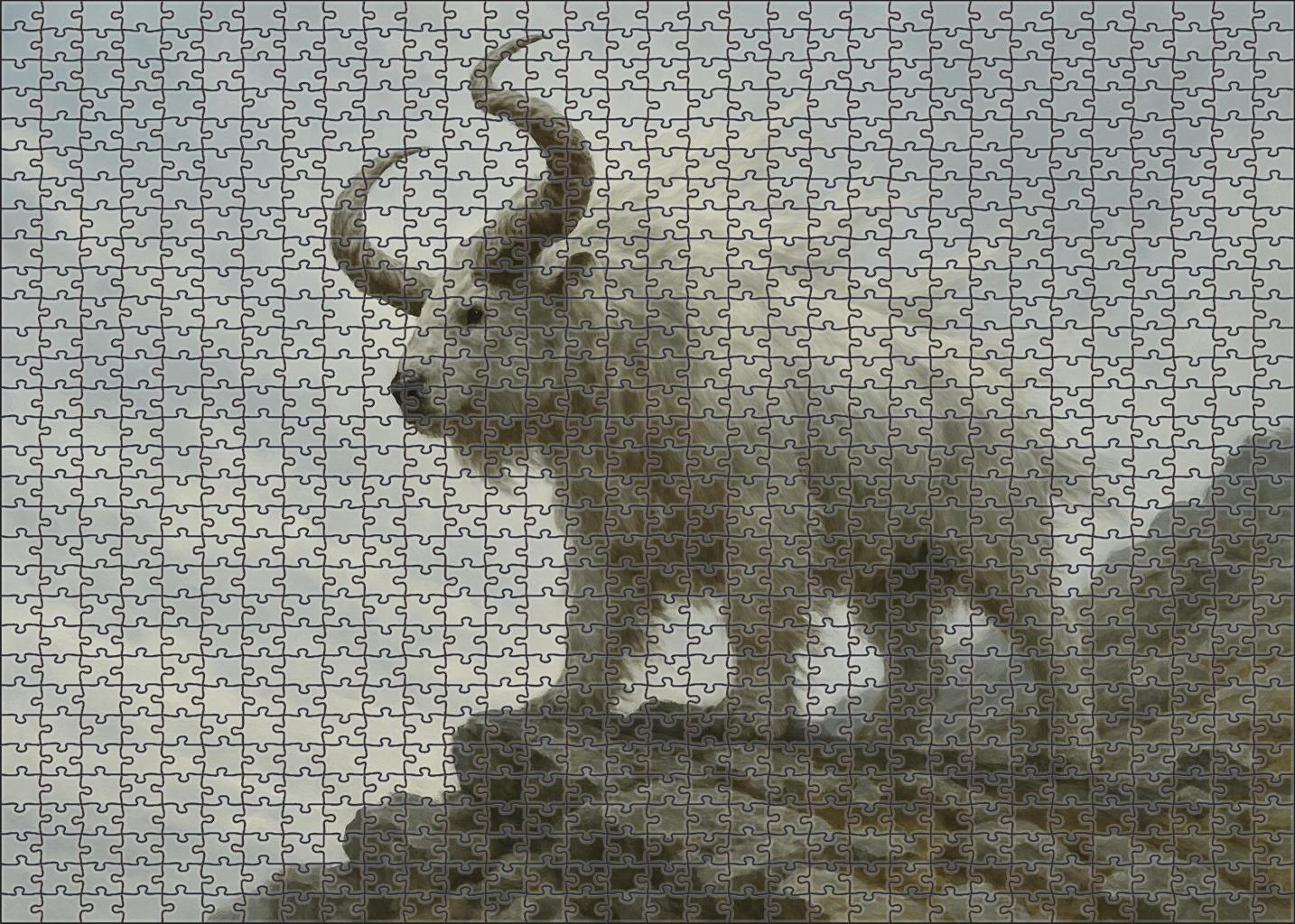 Ivory Spiral Horn Stately Herbivore With Helical Tusks And Sturdy Frame Premium Puzzle Pieces