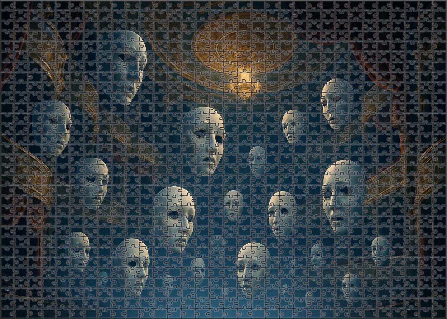 The Upside-down Theater Of Floating Masks 300 Piece Puzzle