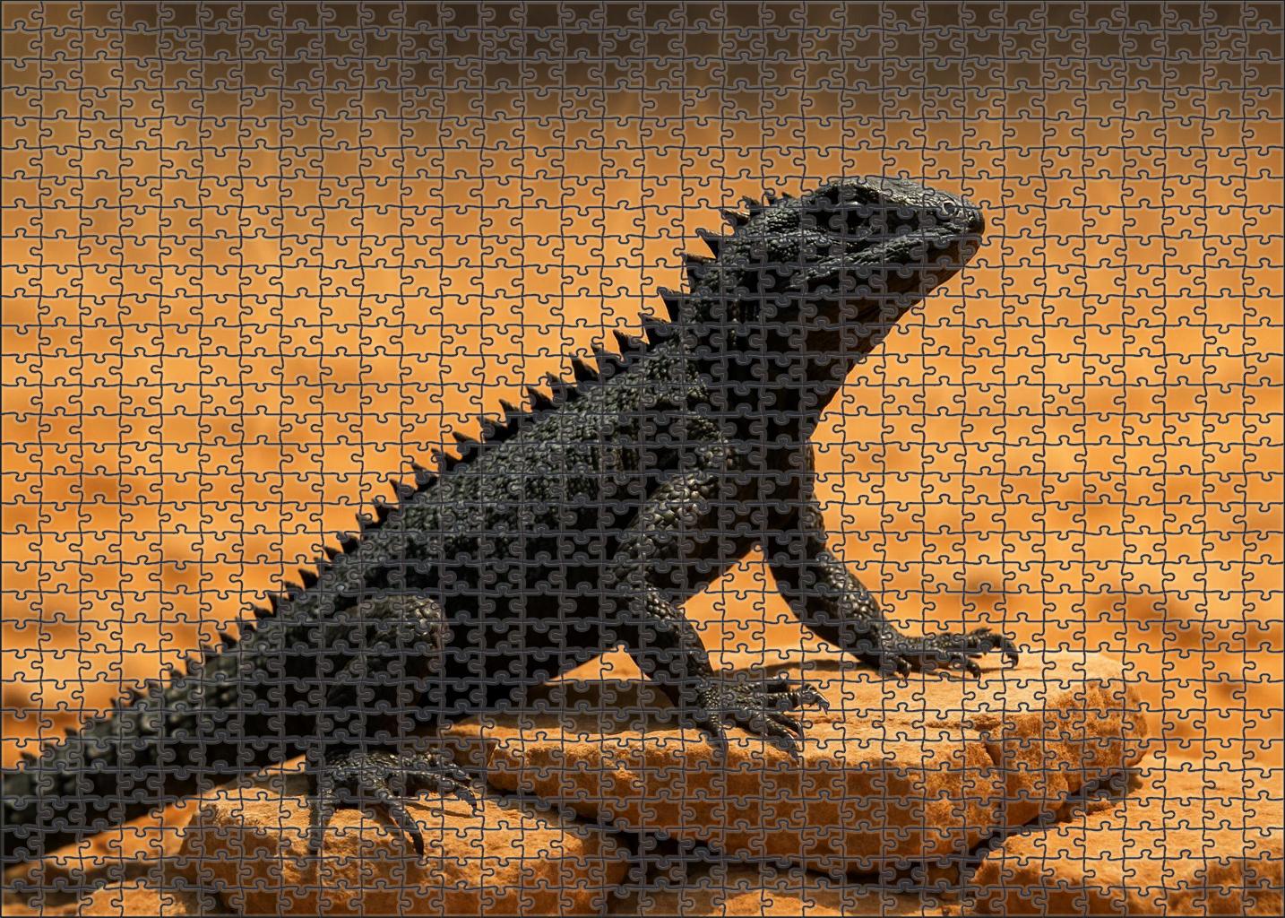 Obsidian Spineback Armored Desert Walker With Adaptive Thermoregulation Premium Puzzle Pieces